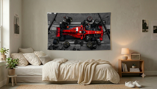 F1 Pit Stop Wall Flag