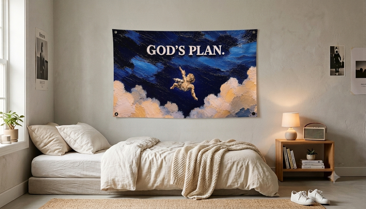 God's Plan Wall Flag