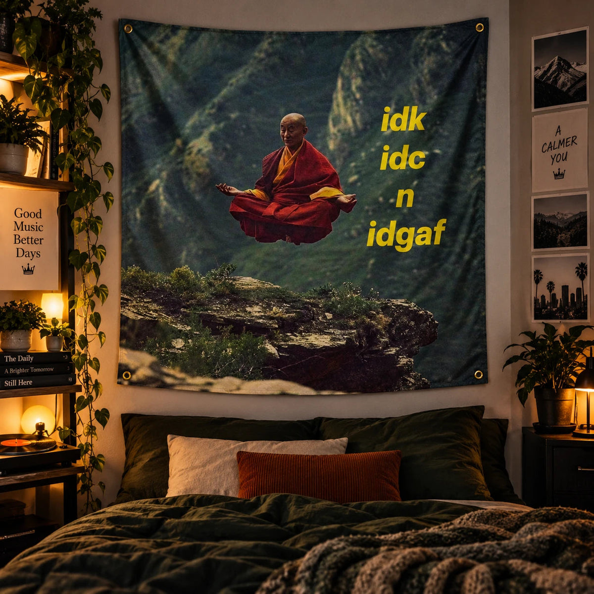 IDK IDC N IDGAF wall flag